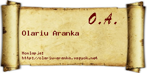 Olariu Aranka névjegykártya